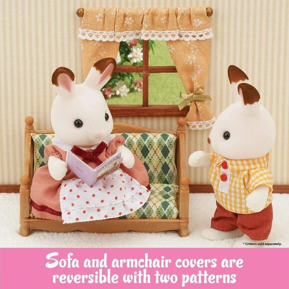 Calico Critters Comfy Living Room Set Toy Dollhouse Furniture & Accessories Set - Picture 7 of 9